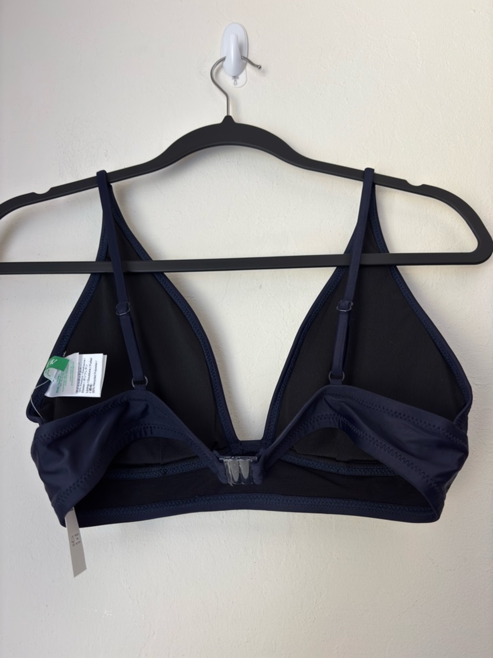 J. Crew Plunge Bikini Top in Navy Size Medium NEW Padded Beach Vacation Summer - Picture 4 of 14
